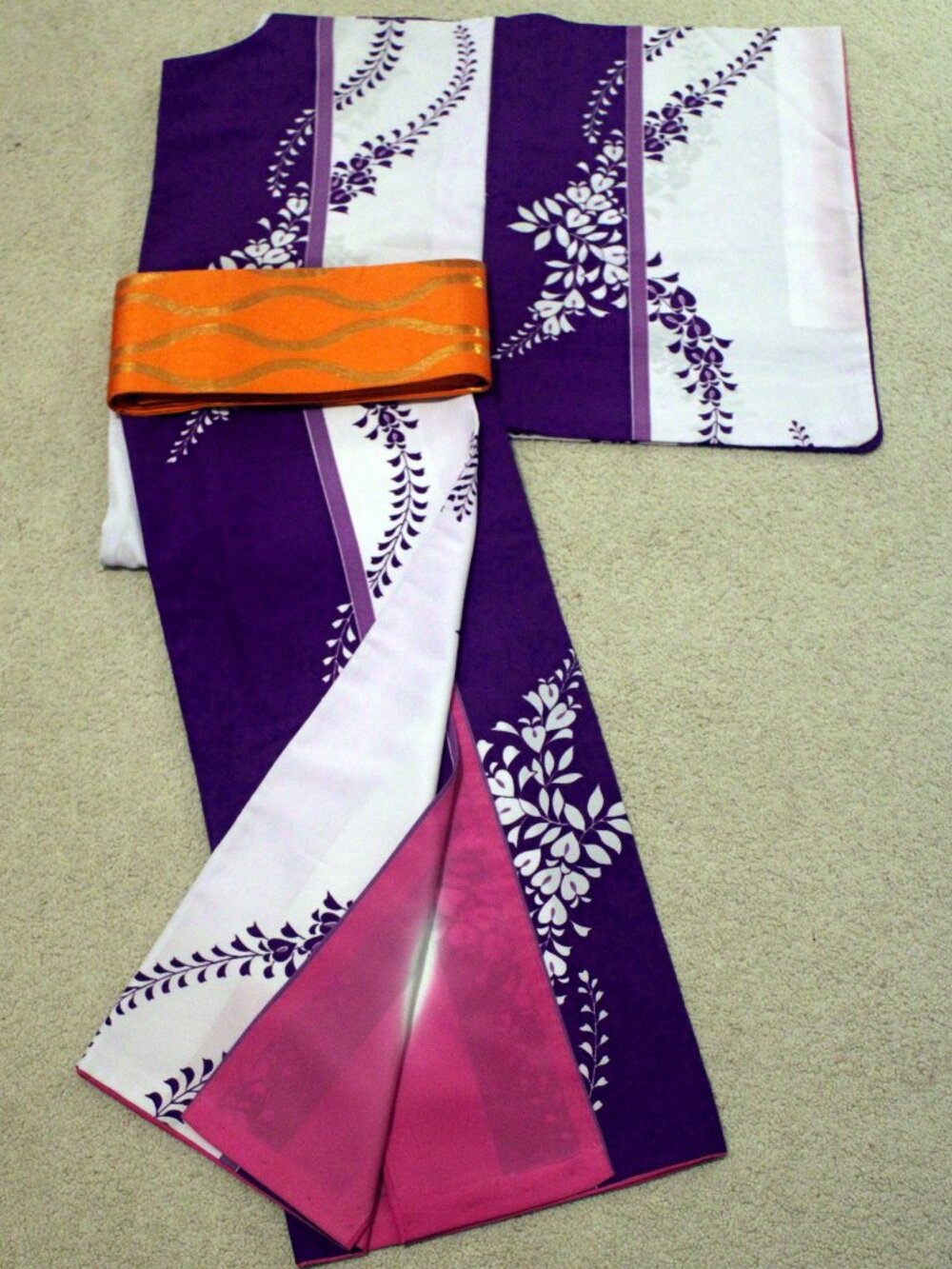 Set of 2 Polyester Japanese Kimono with Obi